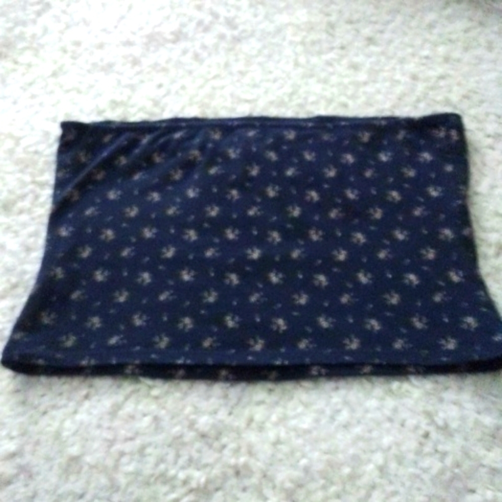 Ladies X-Large Tube Top By AERO Navy Blue Floral Print